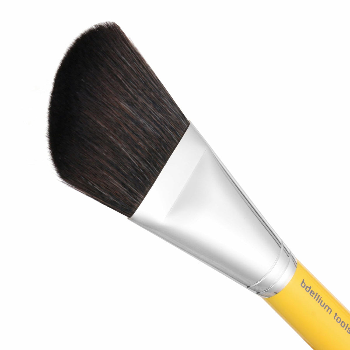 Bdellium Tools Travel 990 Angled Face - Short Wooden Handle for Convenient Travel and Professional Makeup Brush for the application of Bronzing
