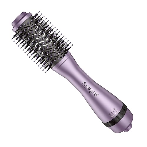 Adagio California 2-inch Blowout Brush: 2-in-1 Hot Air Brush Styler and Dryer - Negative Ion Round Brush - Hair Dryer Brush with Straightener Function Beauty & Personal Care Adagio California