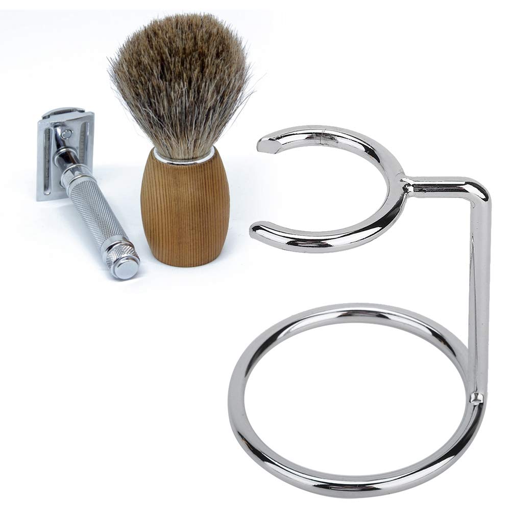 Milltrip Stainless Steel Shave Brush Stand - Men's Shaving Brush Holder Travel Shaving Brush Stand for Salon, Home, and Travel, Fits Most Shaving Beauty and Personal Care Milltrip
