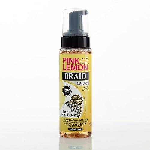 PINK LEMON Braid Mousse Foam Control for Loc and Cornrow Styling, 8 fl oz Beauty & Personal Care PINK LEMON