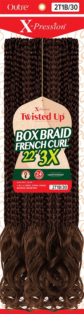 Outre Twisted Up Box Braid French Curl 22" 3X (MEDIUM BROWN 4)