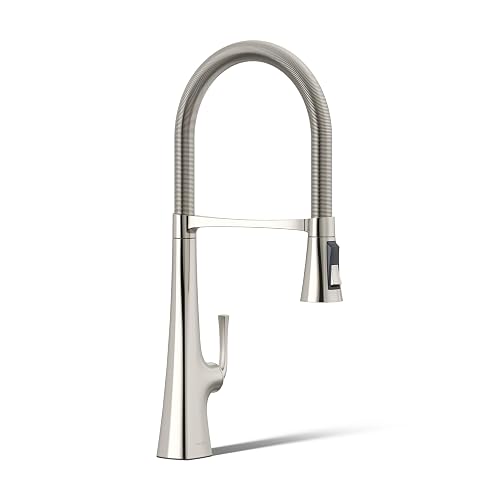 Kohler 22060-SN Graze Commercial, 3 Function Tall Semi-pro Kitchen Sink Faucet with Pull Down Sprayer, Vibrant Polished Nickel Beauty & Personal Care Kohler