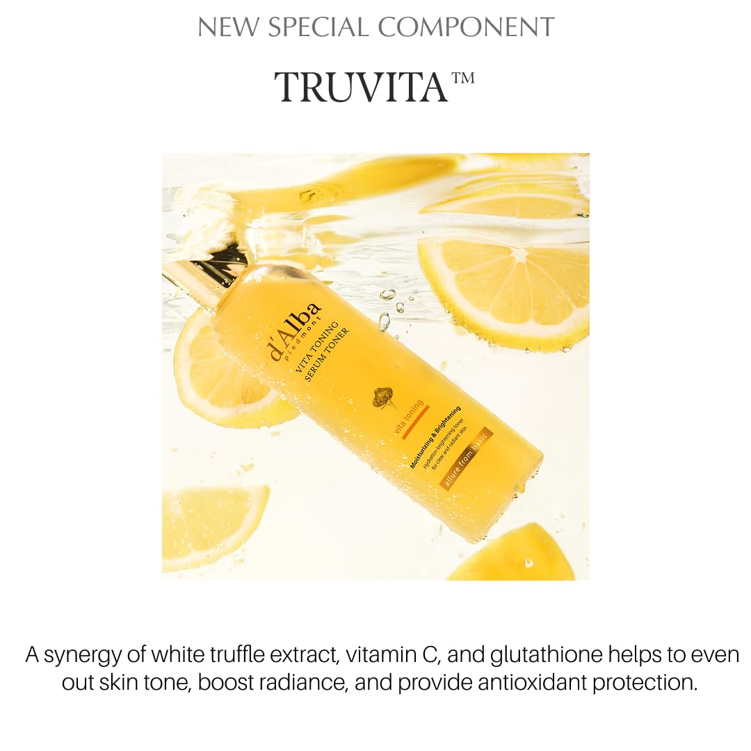 d'alba Piedmont White Truffle Vita Toning Serum Toner, Glass Skin with Double Vitamin Skincare, Face Moisturizer, (6.09 fl. oz) Beauty and Personal Care d'alba Piedmont