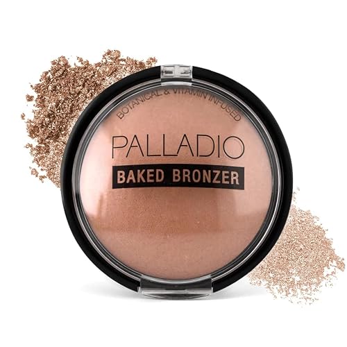 Palladio Baked Bronzer, Highly Pigmented and Easy to Blend, Shimmery Bronzed Glow, Use Dry or Wet, Lasts all day long, Provides Rich Tanning Color Beauty & Personal Care Palladio
