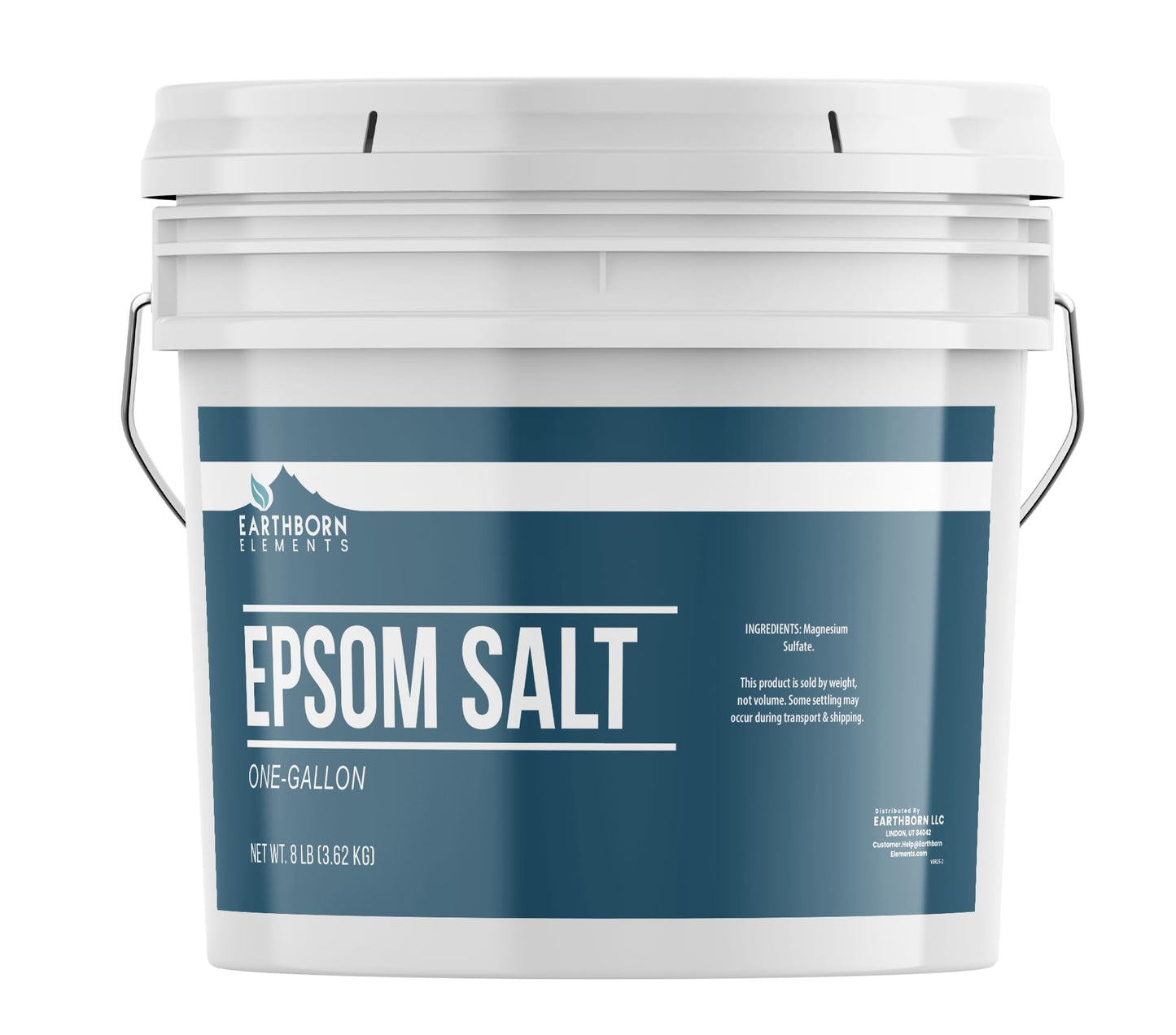 Earthborn Elements Epsom Salt (1 Gallon), Resealable Bucket, Magnesium Sulfate Soaking Solution, All-Natural Beauty and Personal Care Earthborn Elements