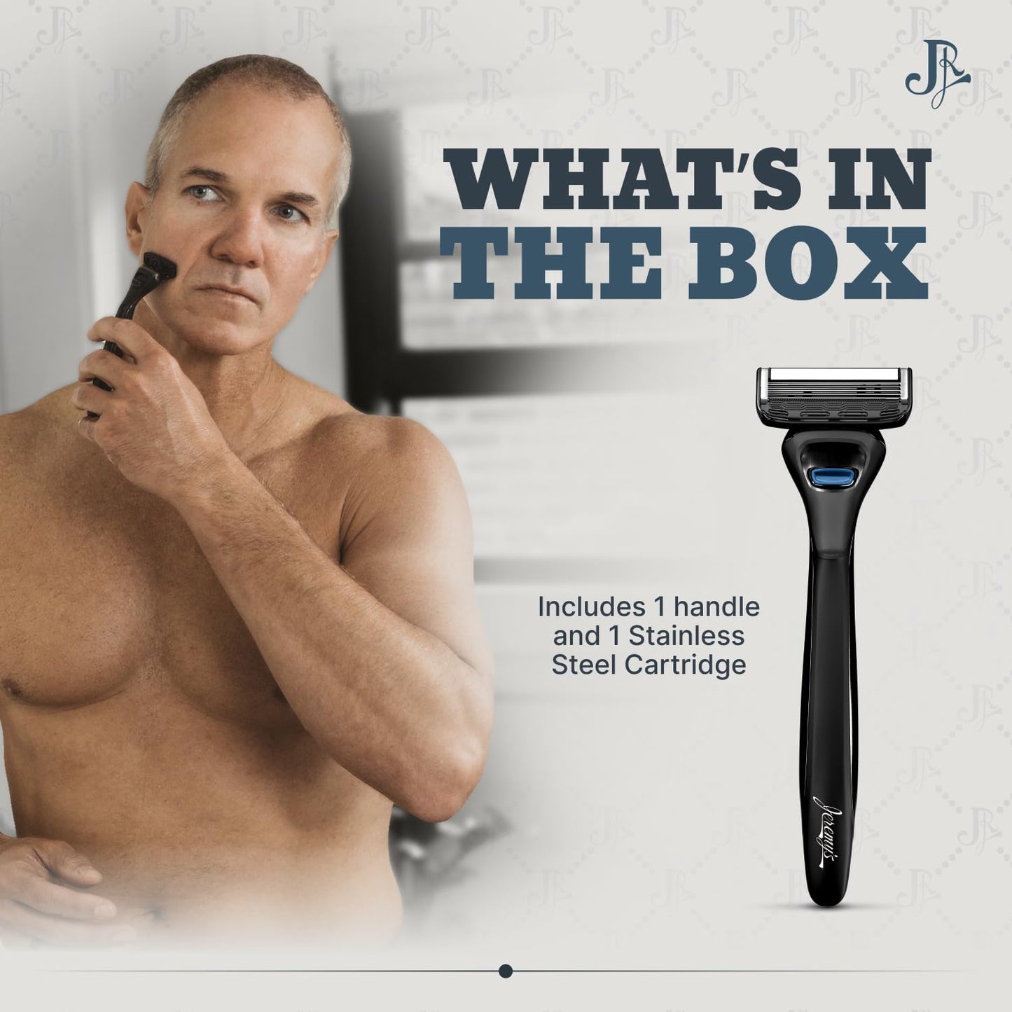 Jeremy's Razors for Men: Precision 5 Blade Razor - Stainless Blades, Lubricating Strip, Precision Trimmer - Men's Shaving Essentials Kit, Travel Beauty and Personal Care Jeremy's