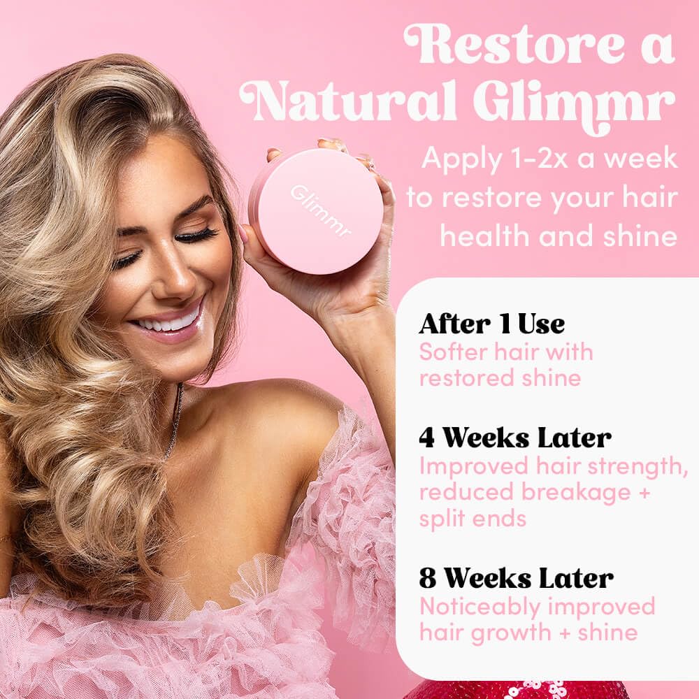 Glimmr 10-Minute Hair Mask for Damaged Hair - Deep Conditioner with Bonding Protein, Castor Oil & Superfood Extracts - Restores Shine, Reduces Beauty & Personal Care Glimmr