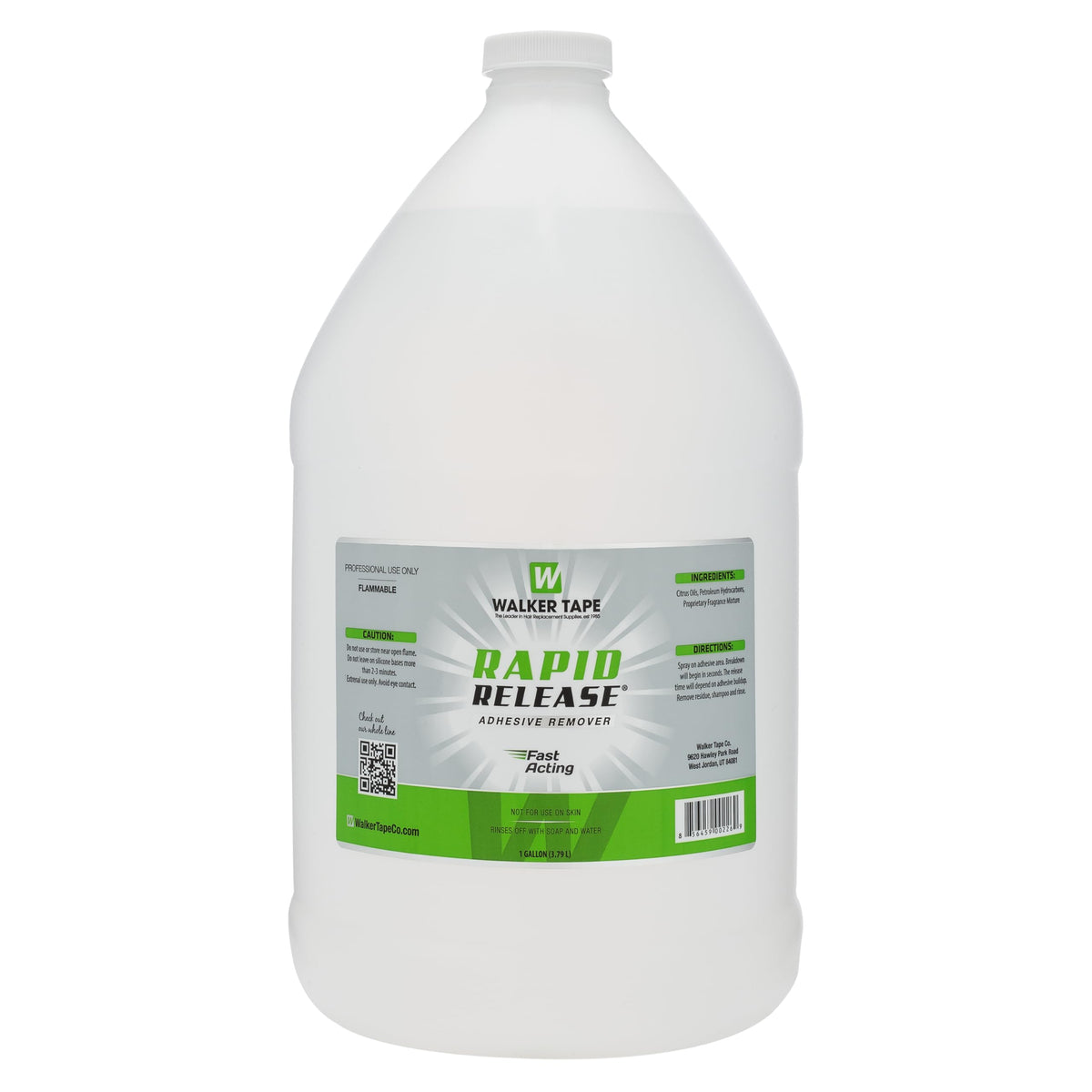 Walker Tape Rapid Release Gallon 128 fl oz, Fast-Acting Adhesive Remover for Hair Systems, Oil-Based Citrus Solvent for Tape in Remover Tasks, Toupee