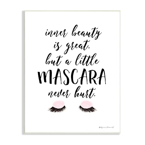 Stupell Industries A Little Mascara Never Hurt Phrase Glam Lashes Beauty & Personal Care Stupell Industries