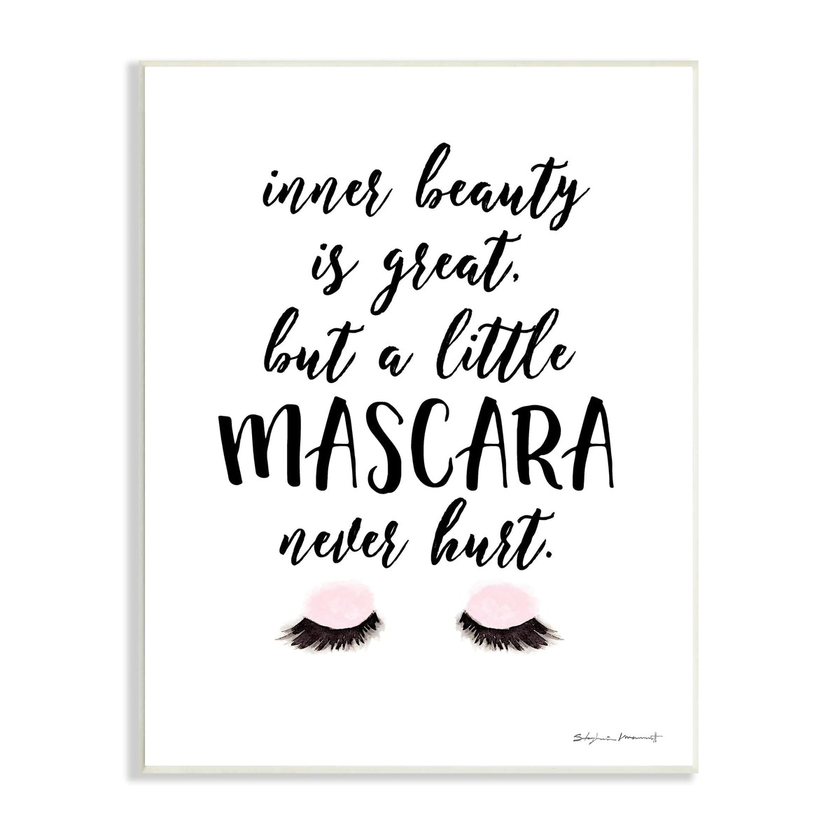 Stupell Industries A Little Mascara Never Hurt Phrase Glam Lashes Beauty & Personal Care Stupell Industries
