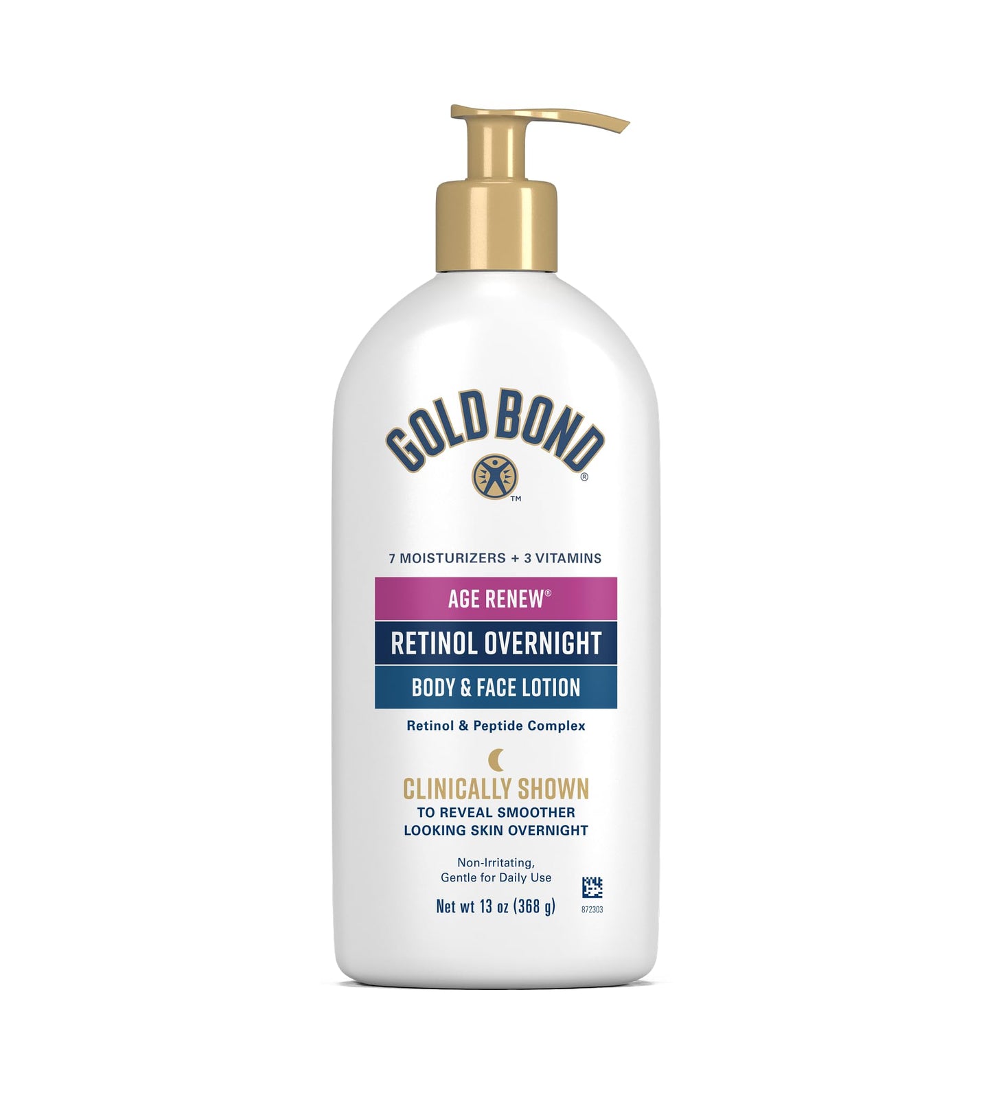 Gold Bond Age Renew Retinol Overnight Body & Face Lotion, Retinol Face and Body Lotion with Peptide Complex, 13 oz Beauty & Personal Care Gold Bond