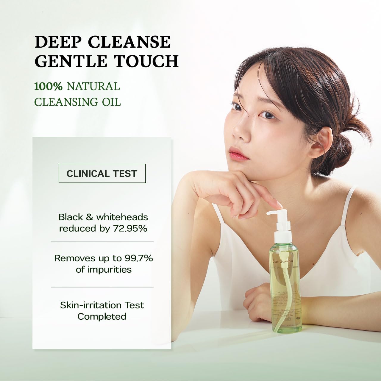 SanDaWha SKINCURE Camellia Natural Mild Cleansing Oil - Korean Skincare Deep Makeup Remover & Pore Cleanser for Blackheads and Sebum with 8 Plant Beauty & Personal Care SanDaWha