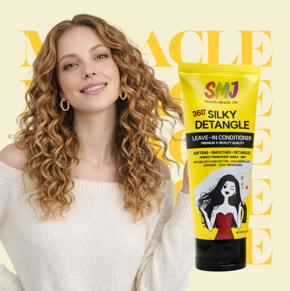 SMJ 360° SILKY DETANGLE LEAVE-IN CONDITIONER - Easy Slip & Detangling | Moisture & Frizz Control | For Braids, Natural & Synthetic Hair | Lightweight Beauty & Personal Care SMJ