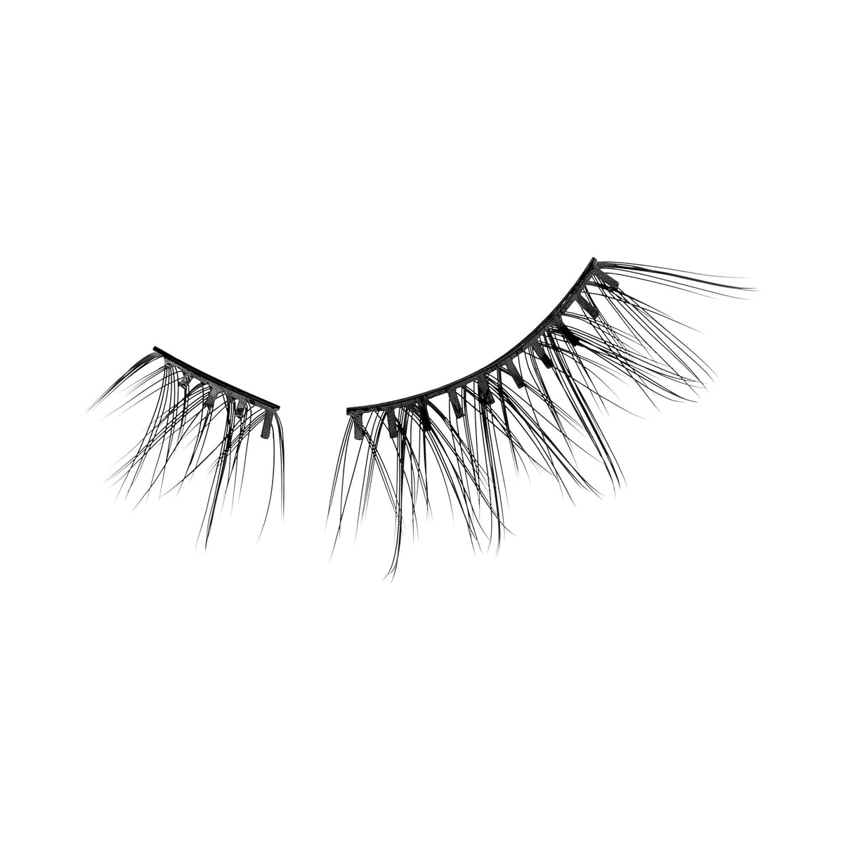 Kiss Impress Falsies Easy Tab Press On Self Adhesive Eyelashes, Black, 'Classy Natural', 1 Pair of 6mm-7mm Inner Natural Volume Eyelash Clusters & 1