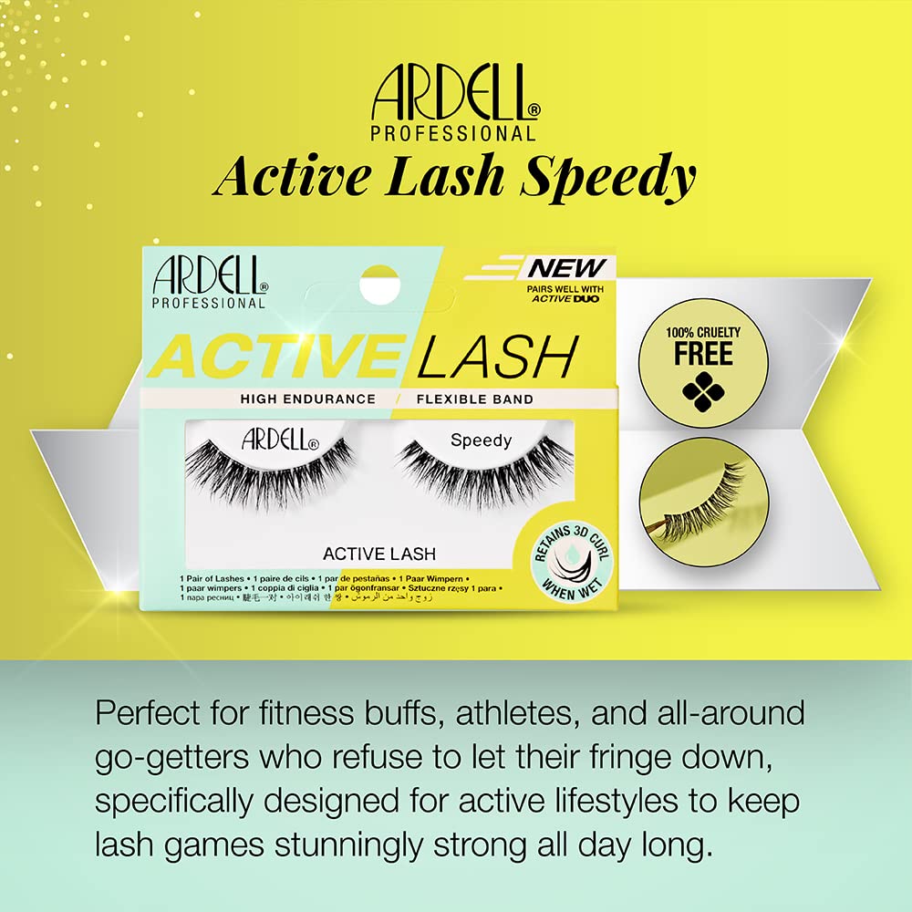 Ardell Active Lashes Speedy - Long-Lasting False Eyelashes, Sweat-Resistant, Natural Look Lashes for Active Wear Beauty & Personal Care Ardell