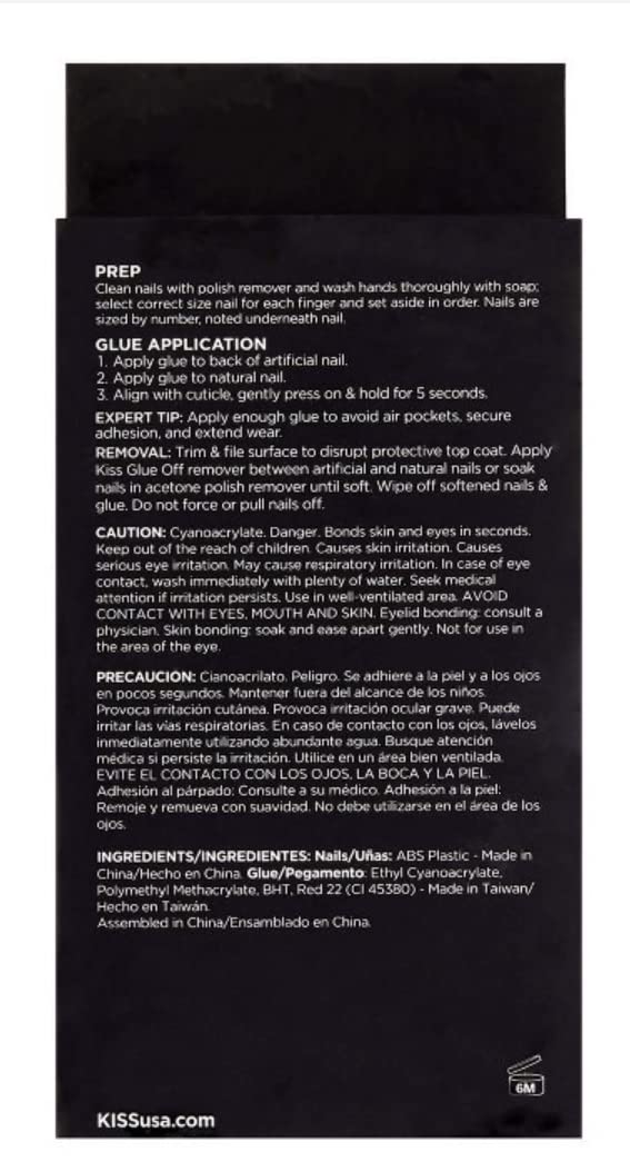 KISS Masterpiece One-Of-A-Kind Luxe Mani Premium Special Effects Design Coffin Shape Glossy Iridescent Glue-On Long Length Nails with Faux Jewels MP01 Beauty & Personal Care KISS