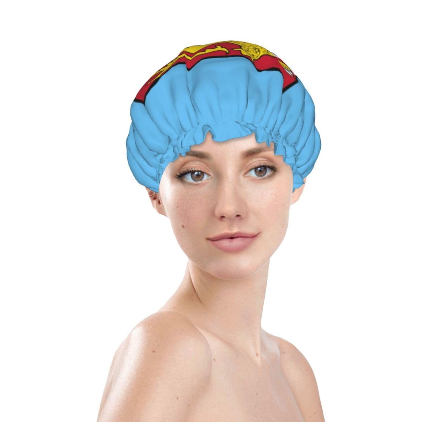 Island Flag Prints Shower Cap Double Layer Lined Waterproof Bathing Shower Hat Beauty and Personal Care Hayyett