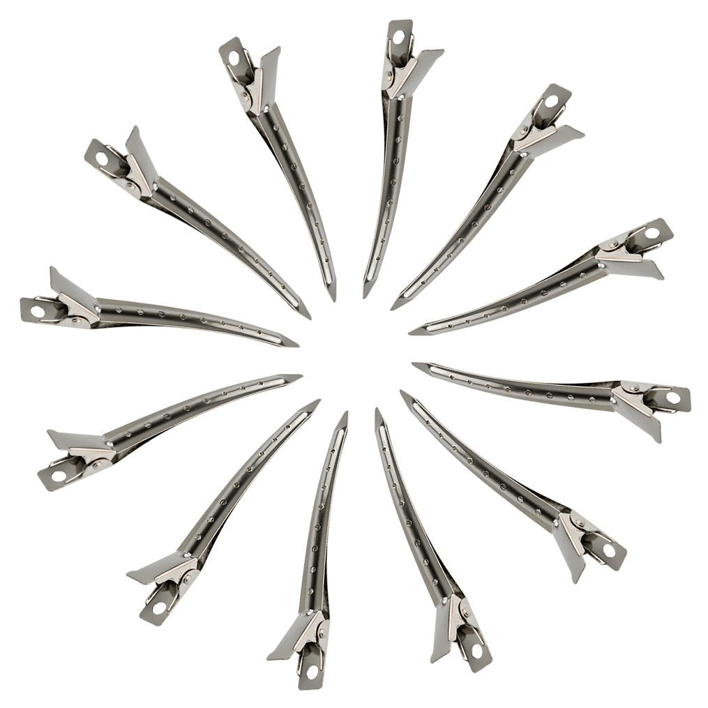 24 Packs Duck Bill Clips, Bantoye 3.5 Inches Rustproof Metal Alligator Curl Clips with Holes for Hair Styling, Hair Coloring, Silver Beauty & Personal Care Bantoye