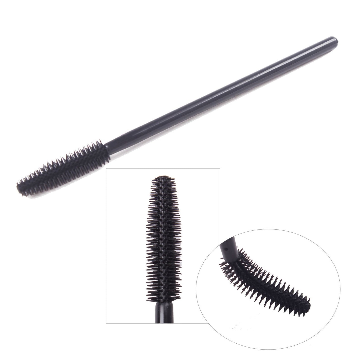 BIHRTC Pack of 100 One-Off Disposable Silicone Eyelash Mascara Brushes Wands Applicator Eyebrow Brush Makeup Tool Kit Set (Tower Shape - Black) Beauty & Personal Care BIHRTC