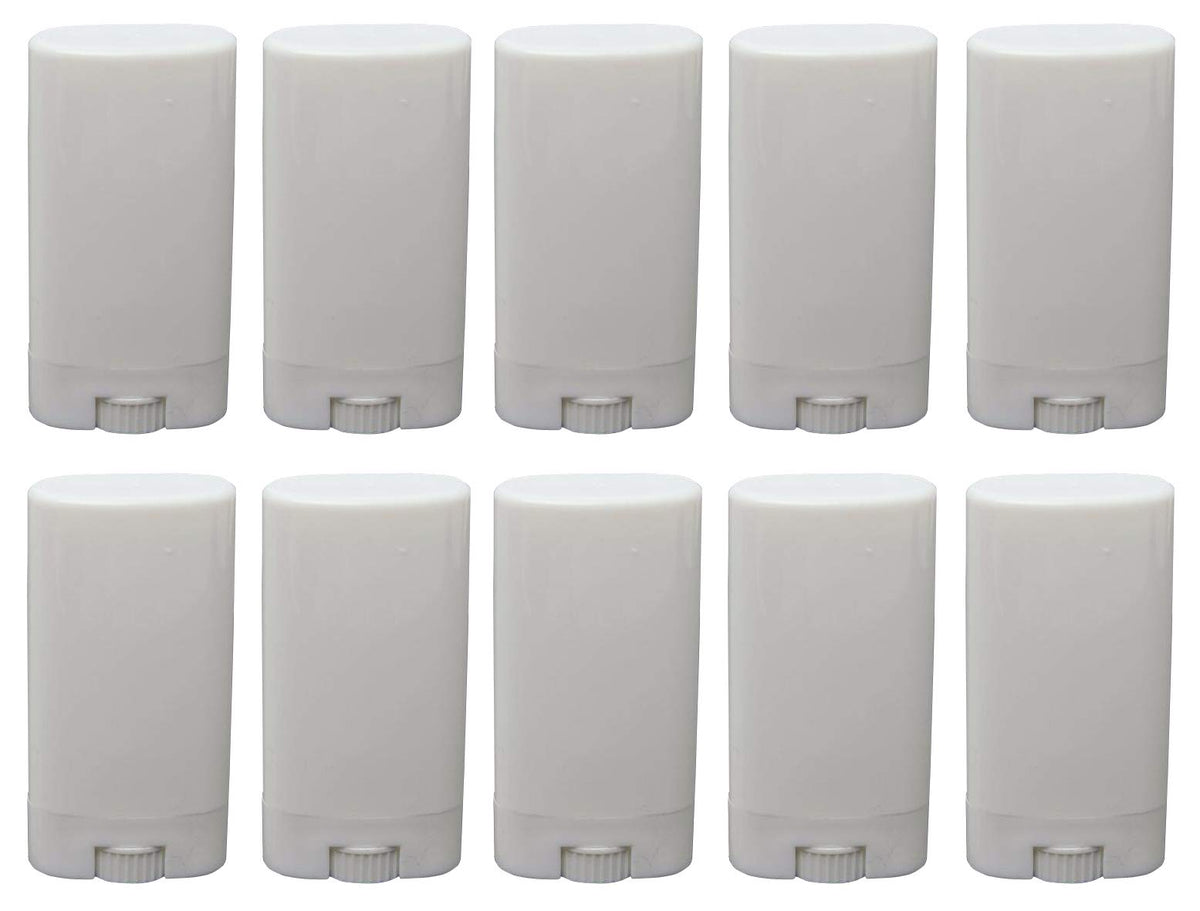 10 Pack 15ml Empty Plastic Tubes Oval Twist-Up Deodorant & Lip Balm ContainersWhite DIY Tubes for Homemade, Crayon Holder (0.5 Oz) Beauty & Personal Care UPSTORE