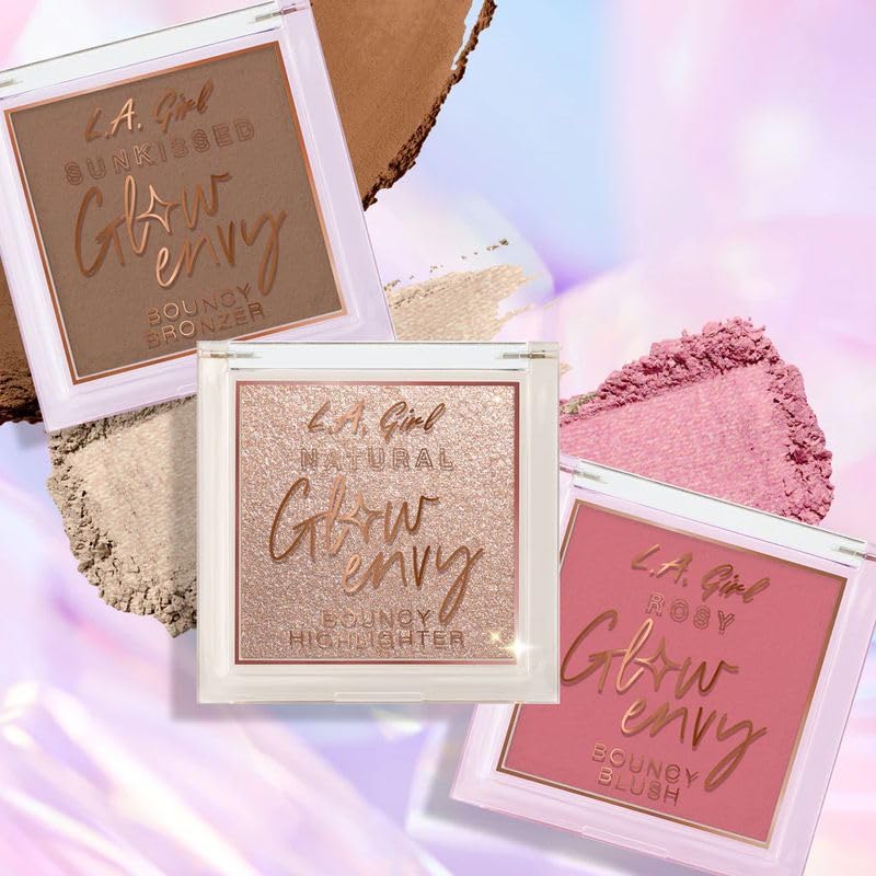 L.A. GIRL Glow Envy Bouncy Bronzer for Women, Rosy Glow Blush for Makeup with Goodness of Jojoba Oil, Squalene, & Vitamin E, Long-Wearing, Natural Beauty & Personal Care L.A. Girl