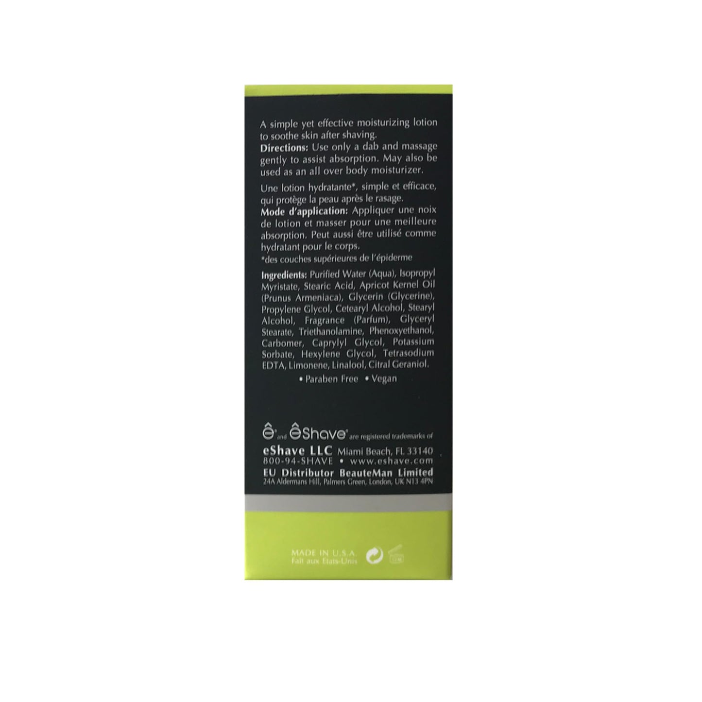 eShave Luxury After Shave Balm for Men-After Shave Lotion Soothes Razor Burn- Deep Moisturizes Skin- All-Natural Vegan After Shave Cream Energizing Beauty and Personal Care eShave