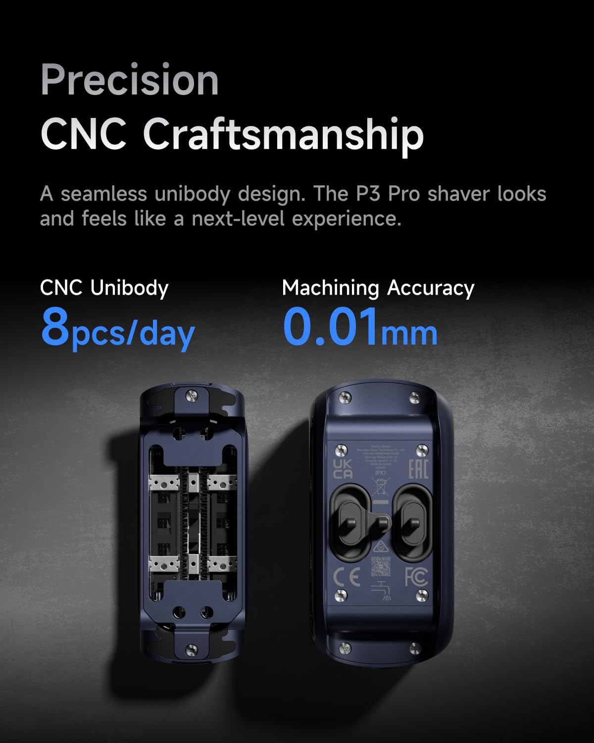 Laifen P3 Pro 3-Blade Electric Shaver Set - Includes P3 Pro Shaver, Travel Pod & Non-Slip Pad, Dual Linear Motors 12,000 Cuts/Min, 100-Min Runtime Beauty and Personal Care Laifen