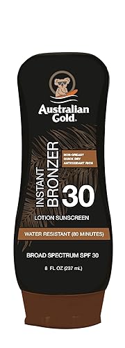 Australian Gold Sunscreen Lotion with Instant Bronzer, Broad Spectrum, Water Resistant, Non-Greasy, Oxybenzone Free, Cruelty Free, SPF 30, Coconut, 8 Beauty & Personal Care Australian Gold
