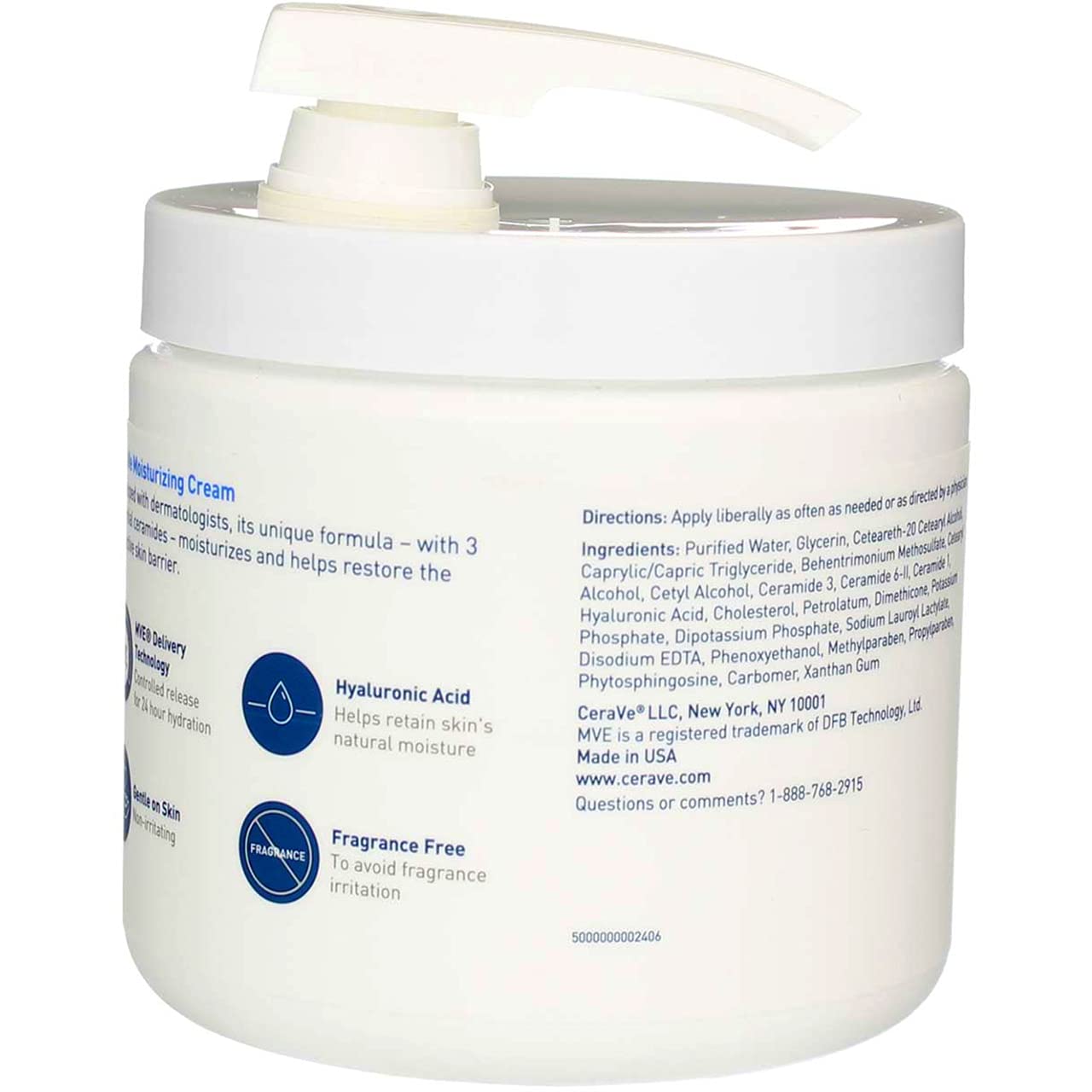 CeraVe Moisturizing Cream | 16 Ounce with Pump | Daily Face and Body Moisturizer for Dry Skin (Pack of 2) Beauty & Personal Care CeraVe