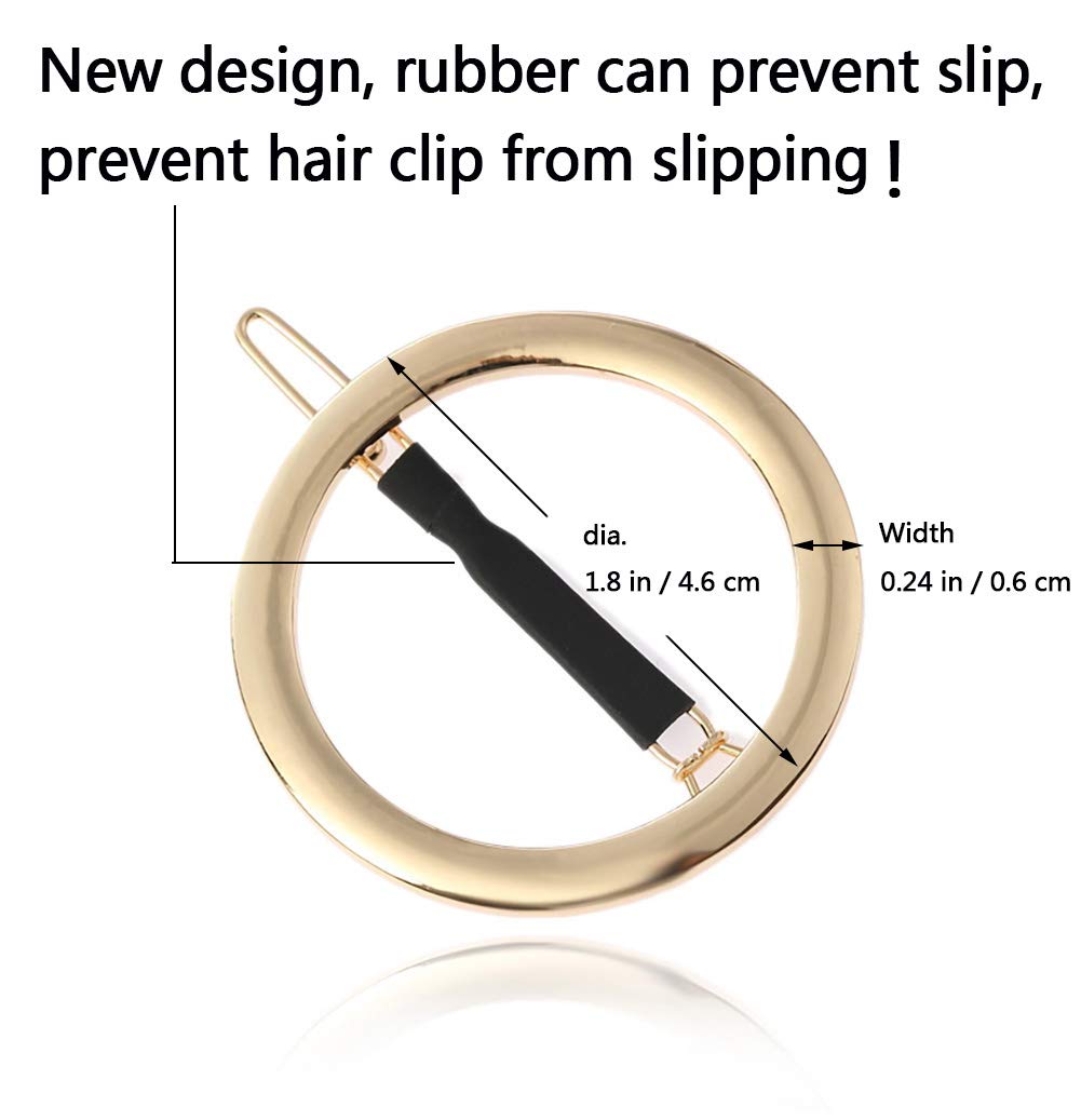 GIYOMI 2 Pcs Minimalist Hair Clip for Women and Girls, Newly designed Hollow Hoop Round Circle Geometric Metal Hair Clip Bobby Pin Ponytail Holder Beauty & Personal Care GIYOMI