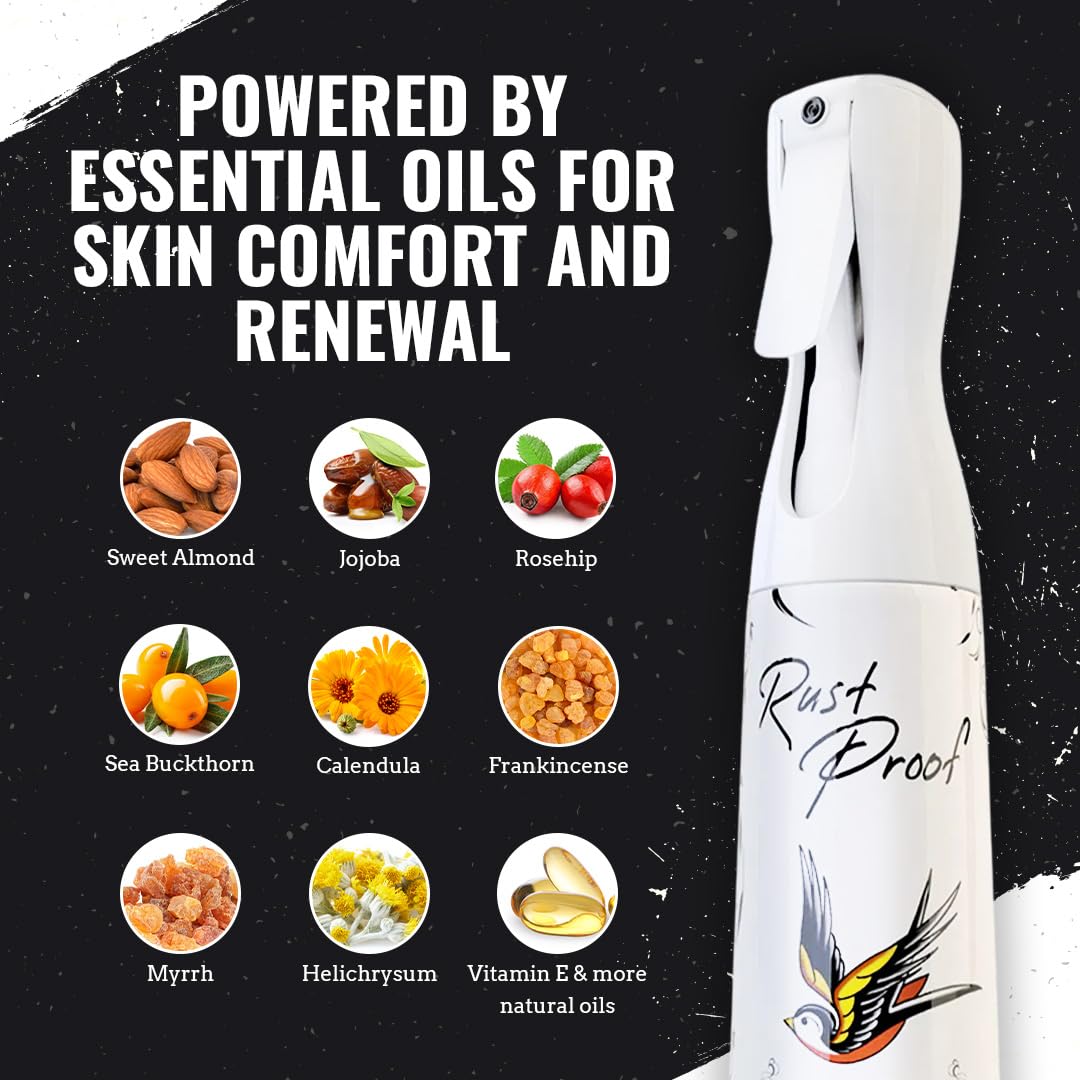 Nirvanta Rust Proof After-Shower Skin Conditioner 12 fl oz - Spray Lotion That Locks in Moisture with 14 Essential Oils - Best Tattoo Aftercare Spray Beauty and Personal Care Nirvanta