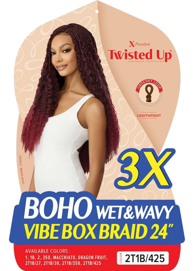 Outre X-Pression - Twisted Up - Boho Wet & Wavy Vibe Box Braid 24" 3X (2T1B/350)