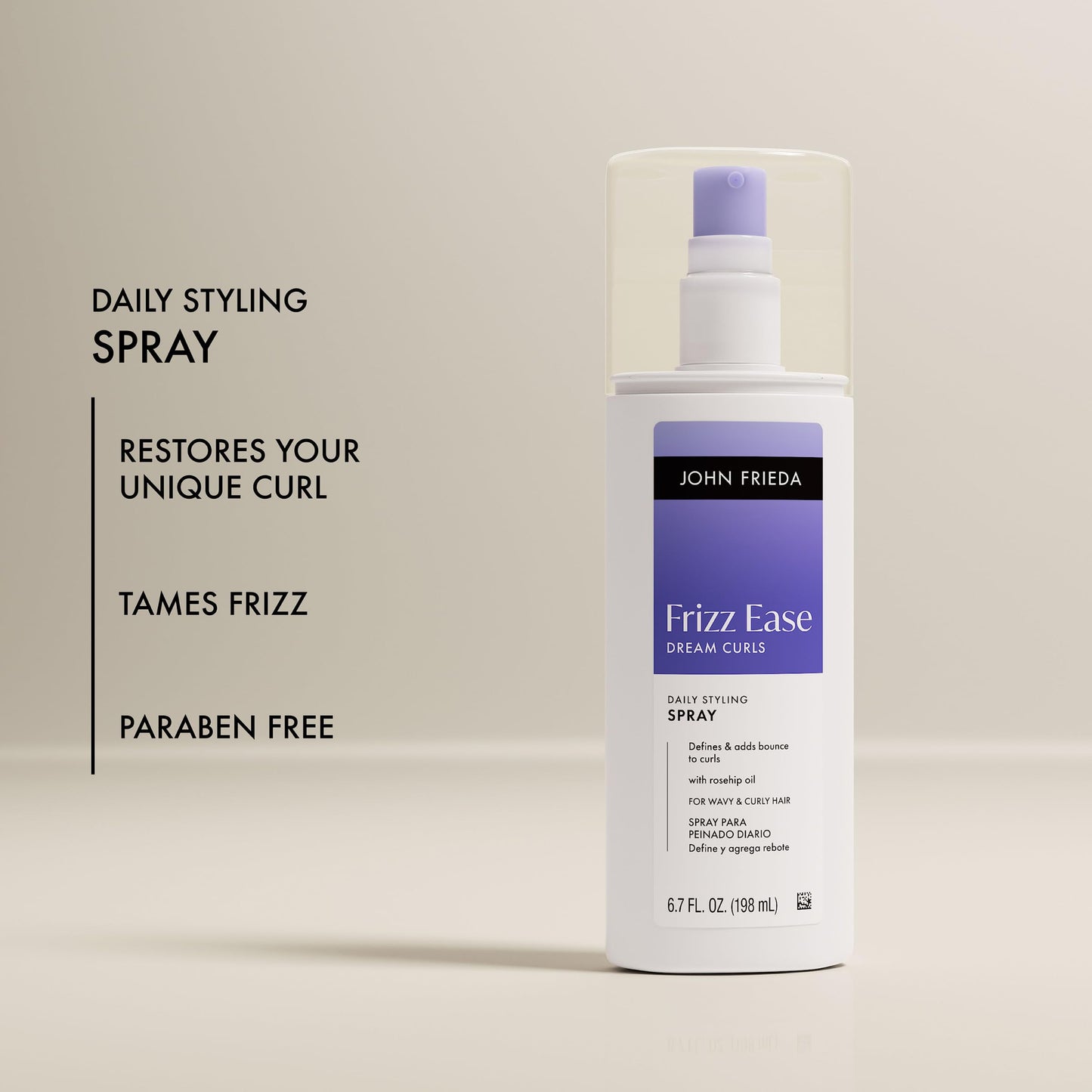 John Frieda Frizz Ease Dream Curls Daily Styling Spray, Frizz Control Spray for Curly Hair, 6.7 Fl Oz, Pack of 2 Beauty & Personal Care John Frieda