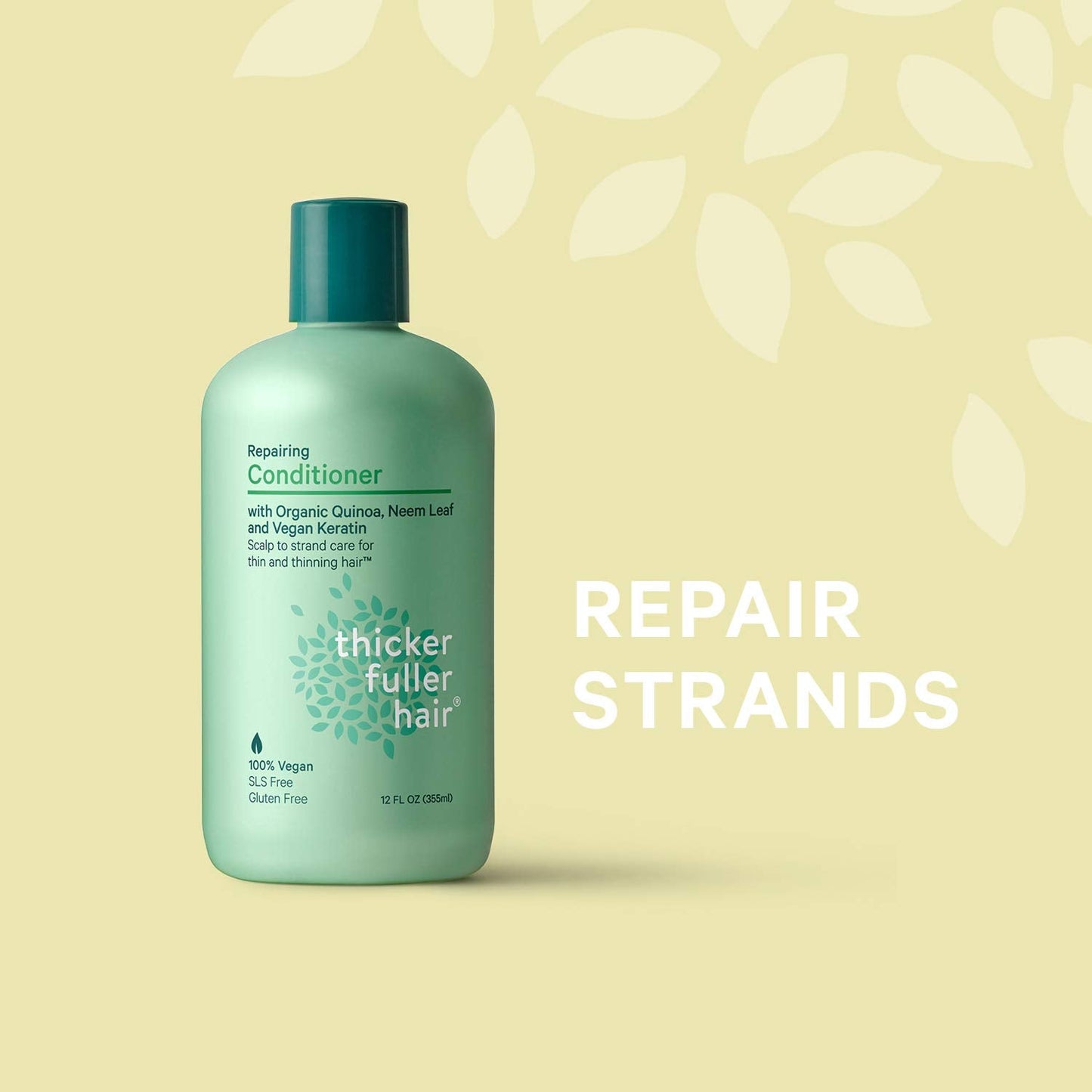 Thicker Hair Care Thicker Fuller Hair Repairing Conditioner, 12 Oz, Green (819933011744) Beauty & Personal Care Thicker Fuller Hair