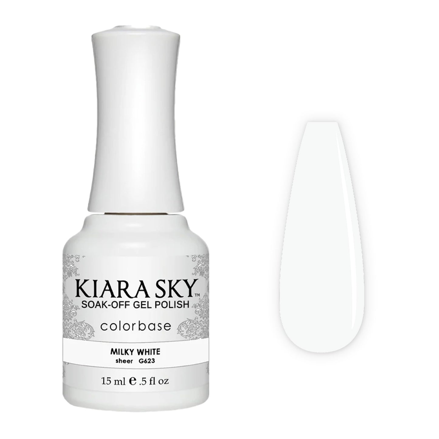 KIARA SKY Soak Off Gel Nail Polish 0.5 fl oz, MILKY WHITE (G623) Beauty & Personal Care KIARA SKY