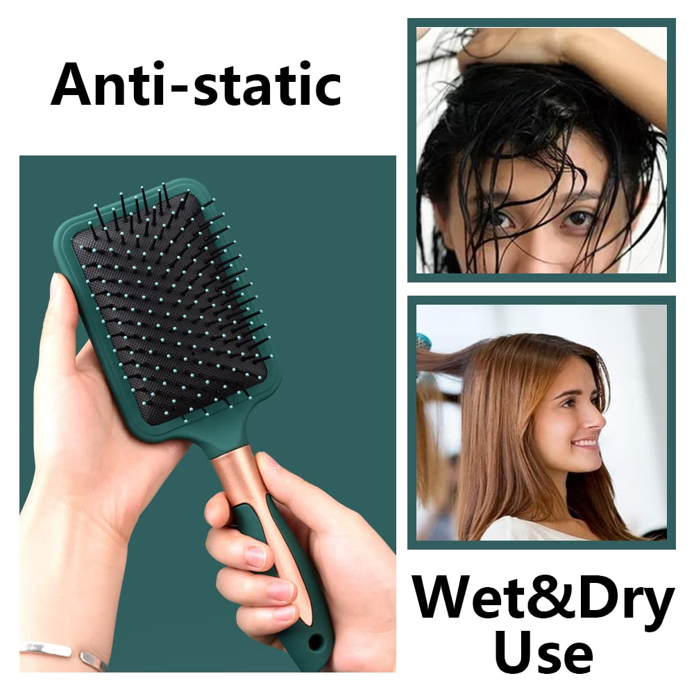 4 Pcs Hair Brush Set,Anti Static Massage Oval Comb,Detangling Brush Round Hair Brush Vent Hair Brush,Flexible Soft Pin Bristles for Long Thick Curly Beauty & Personal Care Meisheamin