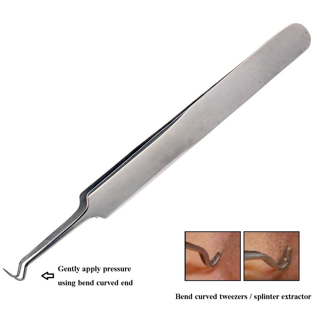 BEUKING Acne Blemish Blackhead Comedone Stainless Steel Nipper Blemish Extractor Tool for Remove Blackhead Acne Whitehead Pimple Bend Curved Tweezers Beauty & Personal Care BEUKING