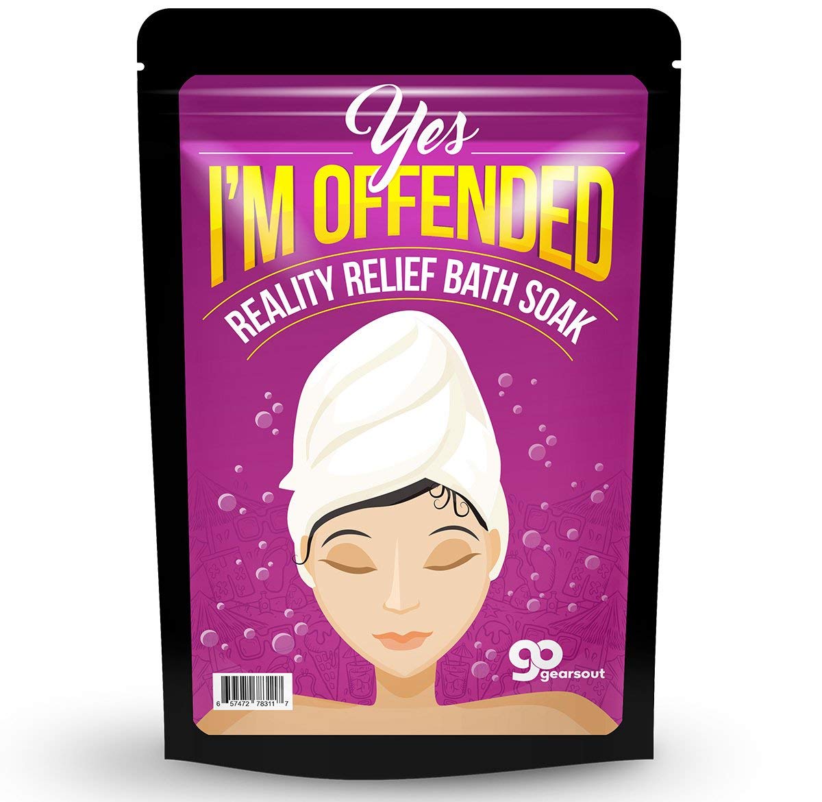 Yes, I'm Offended Bath Soak - Purple Bath Salts Luxury Bath Girlfriend Gifts for Best Friends Bath and Body Gifts for Women Mediterranean Sea Salts Beauty and Personal Care Gears Out