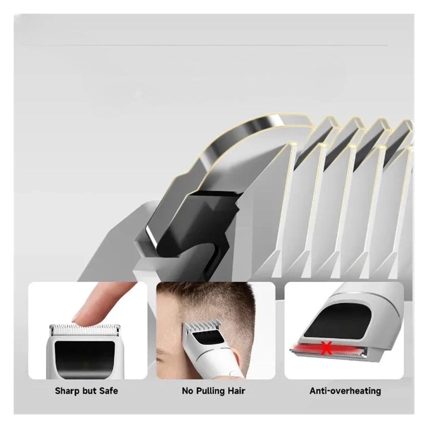 Compatible With ENCHEN Boost 2 Professional Hair Clipper for Men Rechargeable Electric Barber Trimmer with Adjustable Cutting Lengths(White) Beauty and Personal Care HPNZNNVW