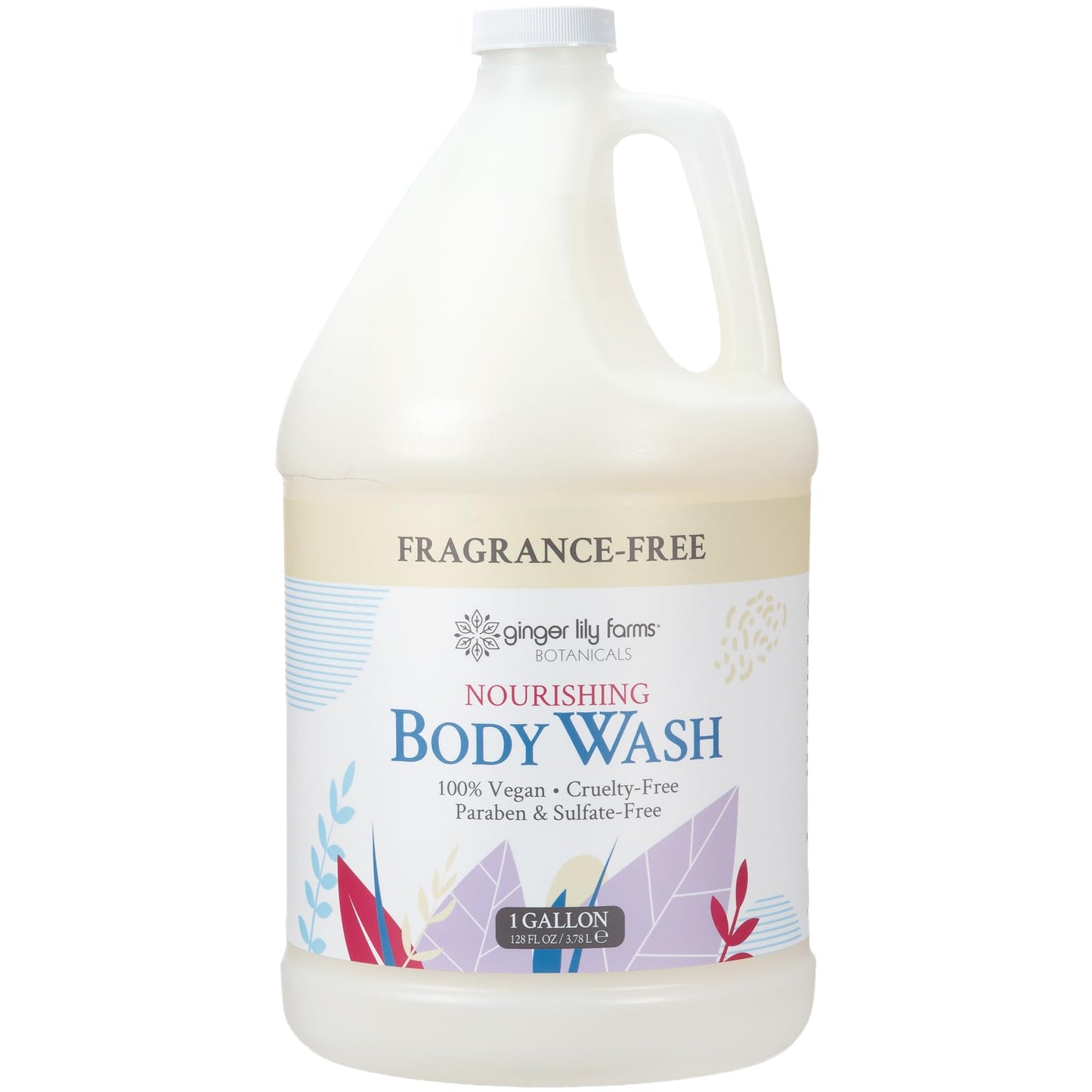 Ginger Lily Farms Botanicals Nourishing Body Wash, 100% Vegan & Cruelty-Free, Fragrance Free, 1 Gallon Refill (Pack of 4) Beauty & Personal Care Ginger Lily Farms
