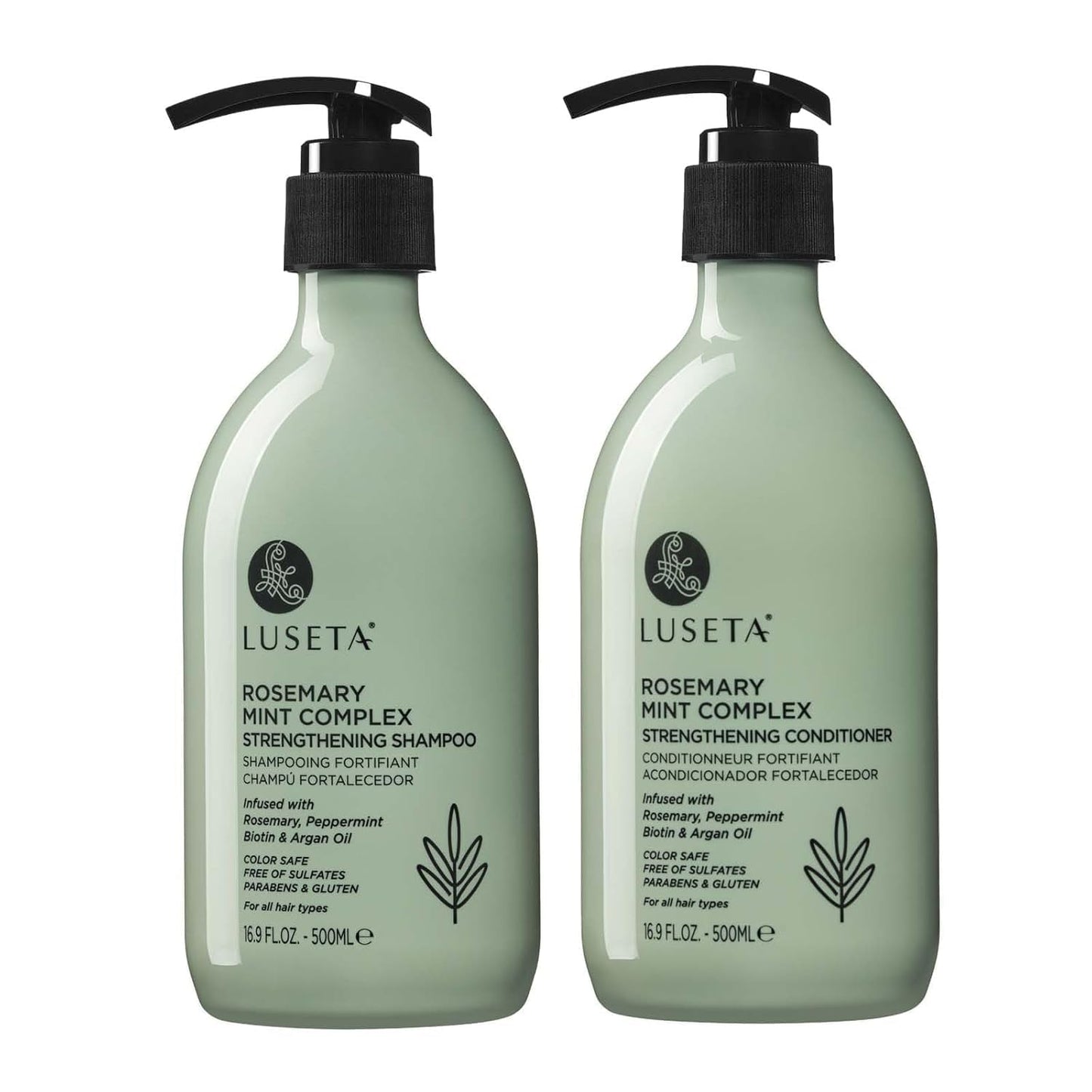 Luseta Rosemary Mint Strengthening Shampoo and Conditioner Provide Nourishment & Smoothness for Thin Hair,Reduce Frizz and Add Shine for All Hair Beauty & Personal Care L LUSETA