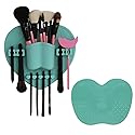LORMAY Silicone Makeup Brush Organizer + Makeup Brush Cleaning Mat - Brush Holder for Air Drying. Easy to Mount to Wall, Mirror, Dresser or Tile (Mint Beauty & Personal Care LORMAY