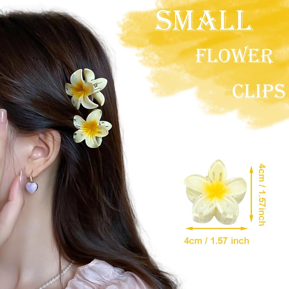 7Pcs Hawaiian Plumeria Flower Claw Clips(4CM)