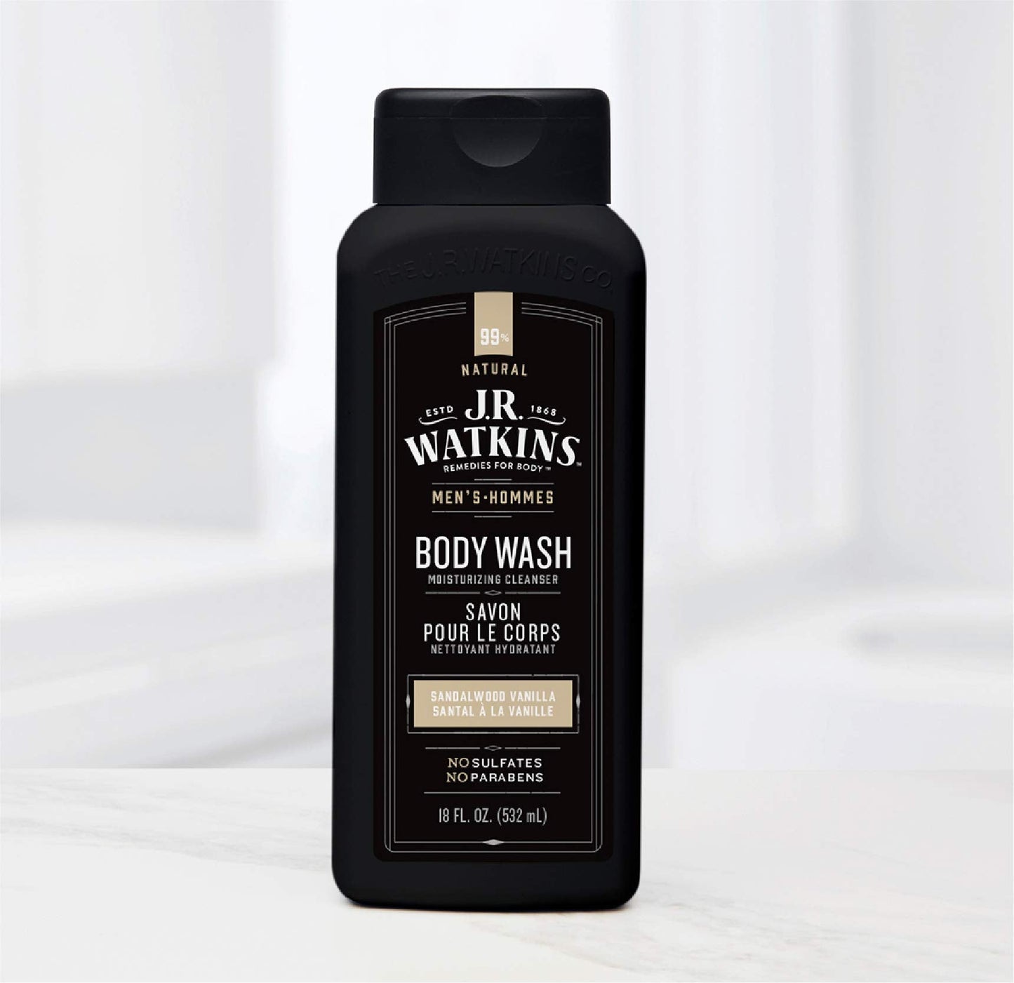 J R Watkins Men's Body Wash, Sandalwood Vanilla, 18 fl oz (532 ml) Beauty & Personal Care J.R. Watkins