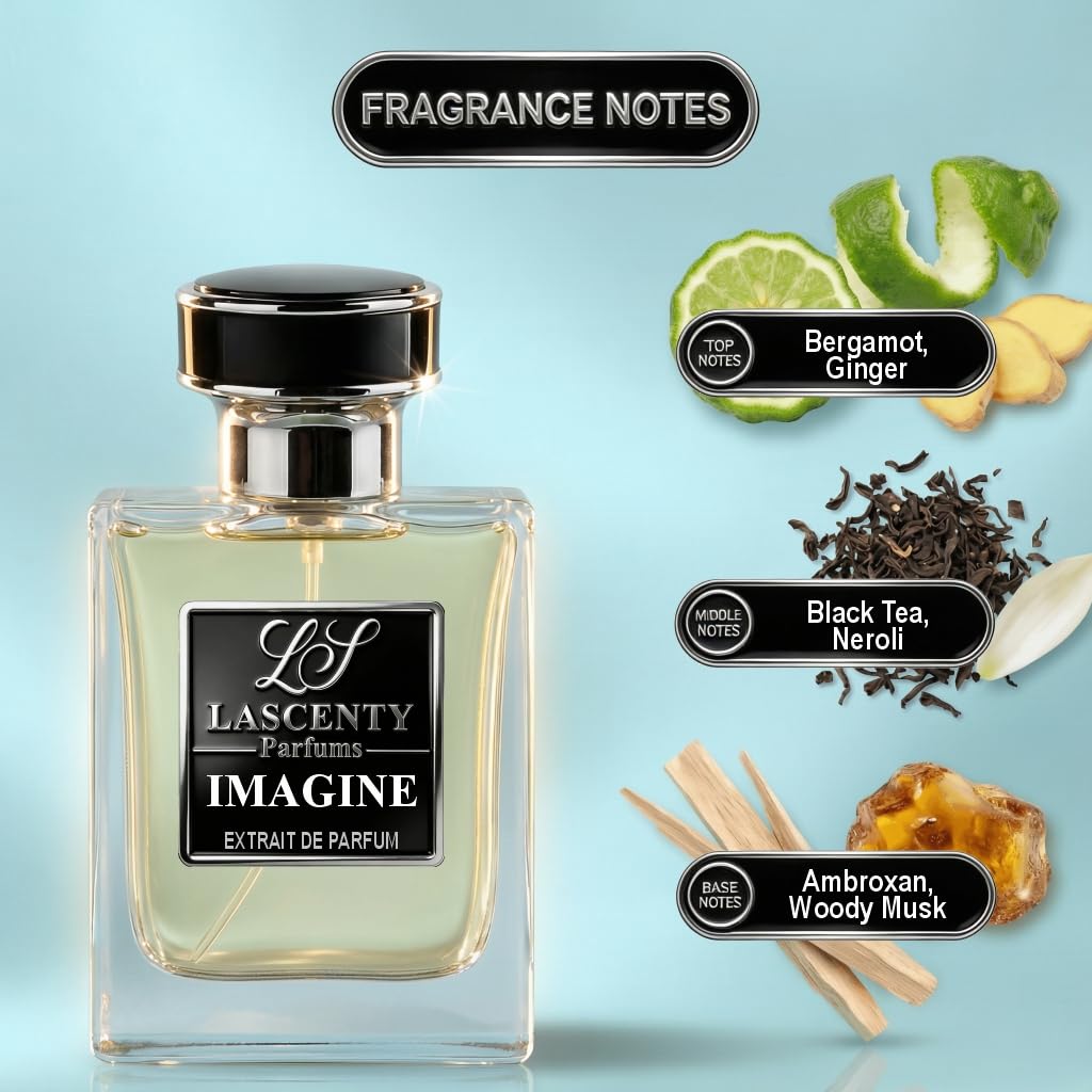 LaScenty IMAGINE Inspired by Imagination Unisex Perfume for women and Cologne for men | Extrait de Parfum | Long-Lasting Citrus Aromatic Amber Scent | Beauty & Personal Care LaScenty