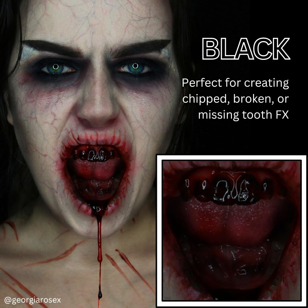 Mehron Makeup Tooth FX Black | Temporary Tooth Paint | Perfect for Creating Black Out Teeth Makeup, Rotten & Missing Teeth | SFX for Halloween Beauty & Personal Care Mehron