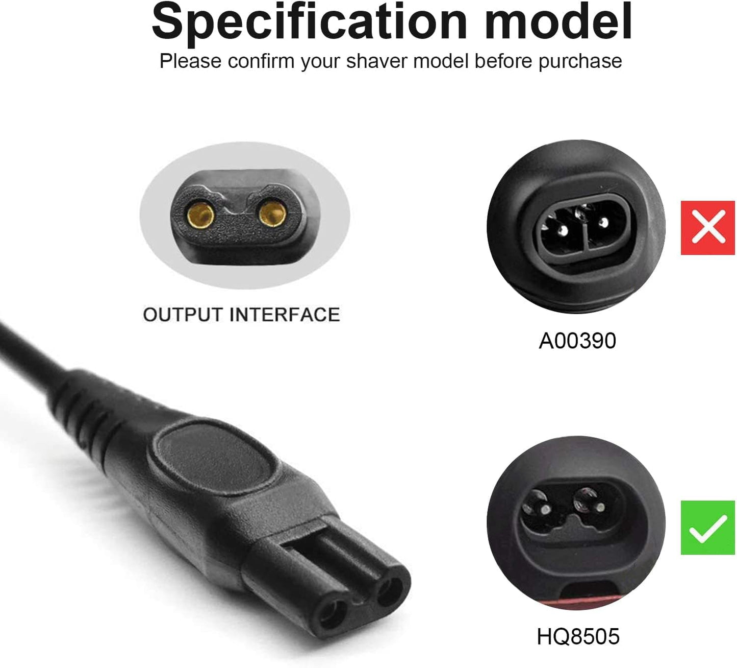 LinMei 5V USB Charging Cable for HQ8505 2300 7000 5000 3000 Series 3500 MG5750 MG7750 S1560 Multigroom Beard Trimmer Electric Shaver Razor Power Beauty and Personal Care LinMei