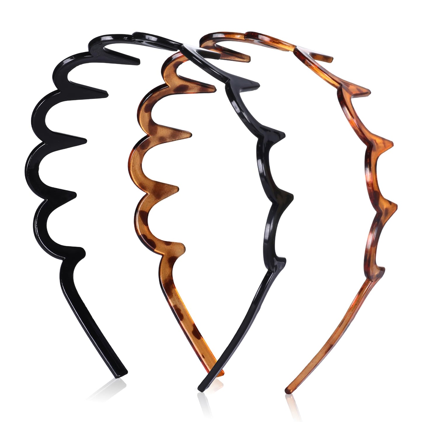 Botanikind 2 Pack Zig Zag Headbands for Women, Non-Slip Wavy Plastic Hair Comb Headbands with Teeth, U-Shape High Cranium Korean Style, Classic 90s Beauty and Personal Care Botanikind Default Title