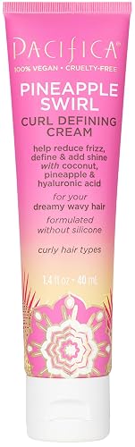 Pacifica Beauty Curl Cream for Curly Hair - Pineapple Swirl Curl Defining Cream - Hair Styling Product for Curly, Wavy, Coily & Curly Hair 1.4 FZ Beauty & Personal Care Pacifica