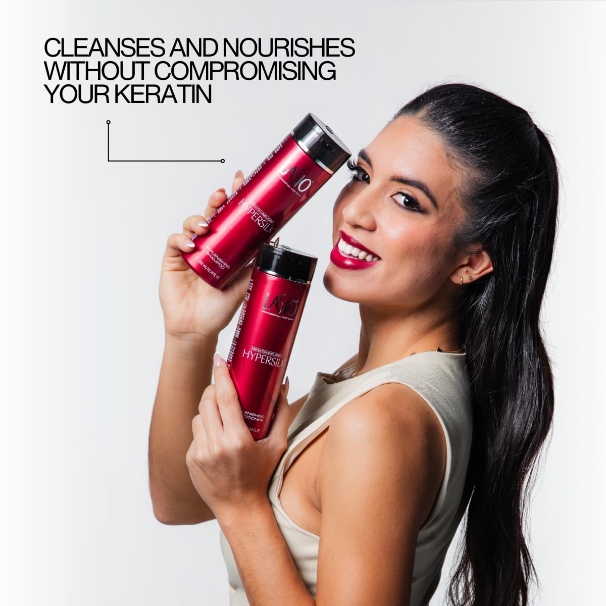 Lasio Replenishing Shampoo and Hair Conditioner Set with Amber Extract, Keratin & Jojoba Oil - Nourishing, Repairing, and Hydrating Formula for Soft Beauty & Personal Care Lasio